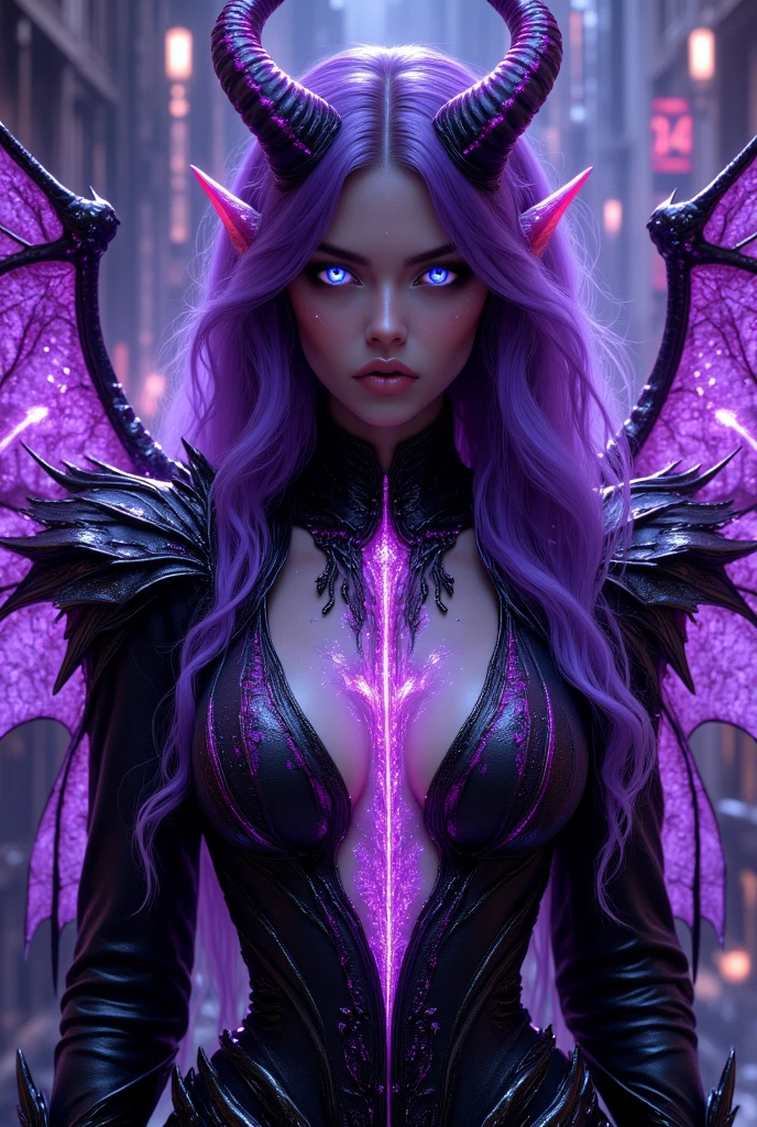cybernetic dragon female, sitting on a pink couch, neon lights, scales, beautiful long hair, sub scattered flowers, full body shot, perfect face, golden proportions, hair ornament, long black dress, smooth skin, ultra detailed, unreal engine 5, trending on art station, 4k