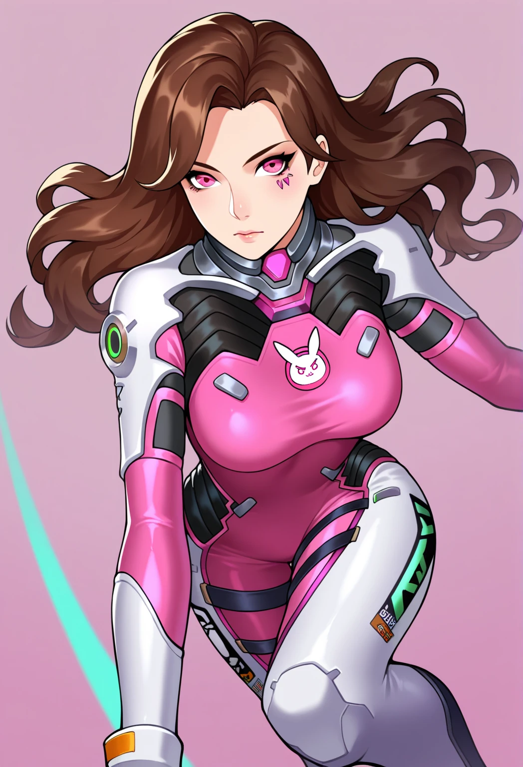 Best quality, 8K, vivid color, woman retro futurism, static pose, looking to observer, brown hair, long eyelashes, ALL WHITE shiny leotard, cleavage, metalic details, light pink pantyhose, neutral sci-fi scenario