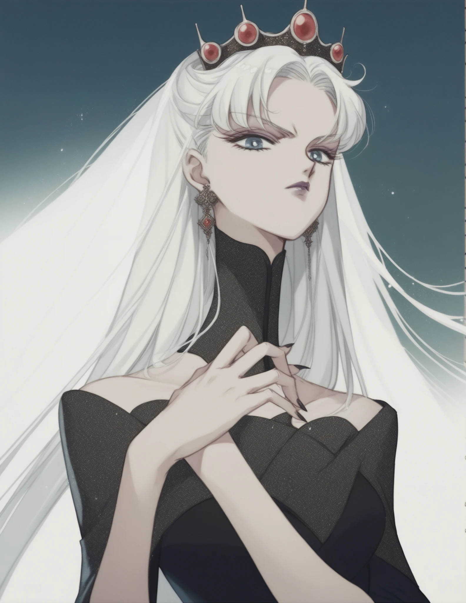 1girl, amano_yoshitaka, (dark dim dramatic atmosphere)+ 8k portrait of a girl with super long aurora hair, hair dissolving+ into bright stars, in drip modern clothing, intricate, highly detailed, digital painting, smooth, sharp focus, illustration