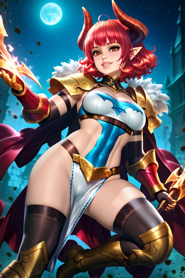 uma mulher com uma roupa vermelha e branca segurando uma espada, Focused, arte inicial, mobile legends, arte inicial anime , estilo liga das lendas, de Liga das Lendas, donzela de Cristal, modelo uniforme | artegerm, mago de capuz vermelho, super realista, maisbproximo do humano