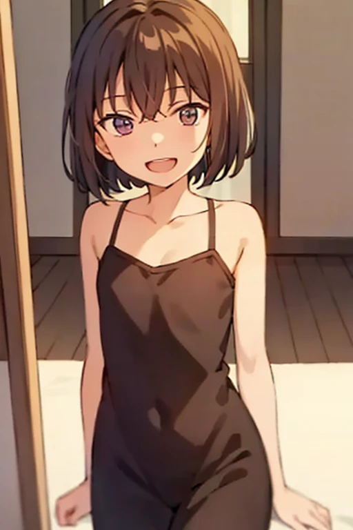 ((highest quality)), ((masterpiece)), (be familiar with), Perfect Face, indoor, Bedroom, Watching the audience,
One woman, Ieiri Glass,
Open Mouth, Ecstatic expression, blush, smile,
Small breasts, Flat Chest, Young Girl, , , Girl,
Short Hair, short hair,
Leg spread,