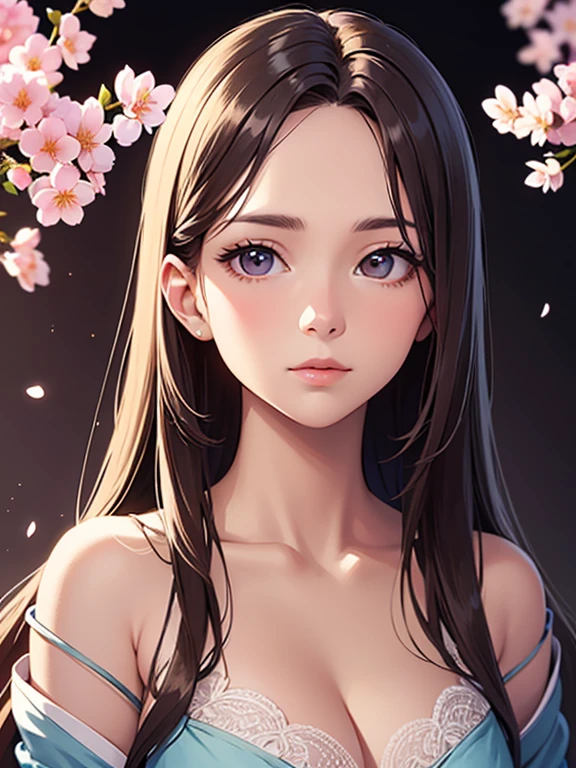 beautiful detailed eyes, beautiful detailed lips, extremely detailed eyes and face, longeyelashes, 1girl, sakura, cherry blossoms, spring, flower field, serene, peaceful, kawaii, soft colors, warm lighting, photorealistic, cinematic, 8k, highly detailed, masterpiece, art by artgerm and greg rutkowski and james jean
