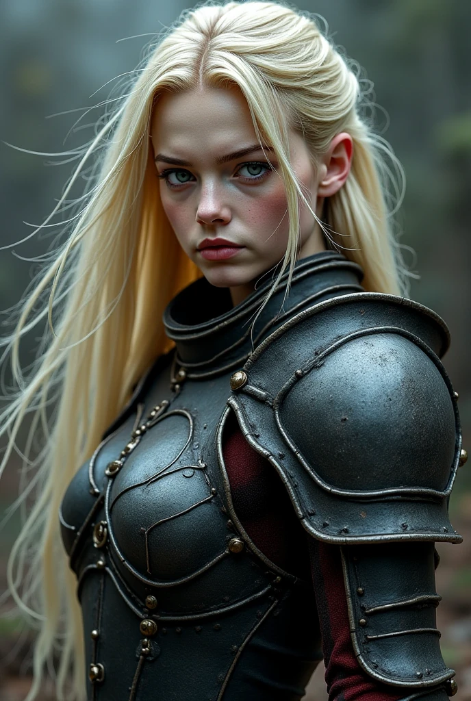 gothic, portrait, masterpiece, glowing cooper armor, full plate armor, Big Close-Up, pale skin, straight long hair, big blue eyes, freckles, wet hair, best quality, highly detailed, cinematic film, dramatic lighting shadow, kodak, vignette, high budget, epic film grain, grainy, hyper detailed, expressive, award winning, intricate details, looking at viewer, dynamic pose, atmospheric haze, cinematic film still, highly detailed, high budget, photorealistic, candid camera, color graded cinematic, eye catchlights, atmospheric lighting, natural <lora:gothic_v1:1>