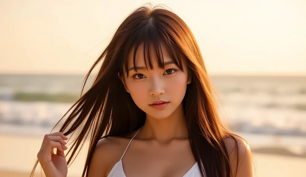 Highest quality, Face focus, Soft Light, Ultra-high resolution, (Realistic:1.4), RAW Photos,
Japan Girls Naked, cute,smile、 (pupil, Eye light), Detailed beautiful face, ,(High resolution detail of human skin texture),
(Long Hair),
The location is the beach、whole bodyポーズ、My nipples are very erect、whole body、Genitals in full view、spreading the genitals with your fingers,、The gaze is on the genitals、