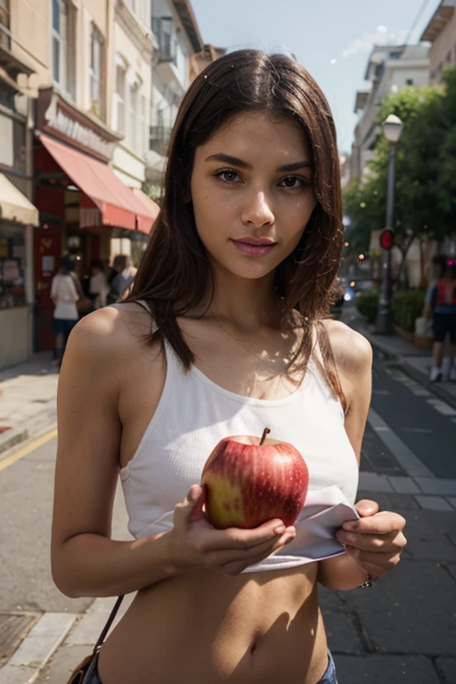 A girl eating apple 