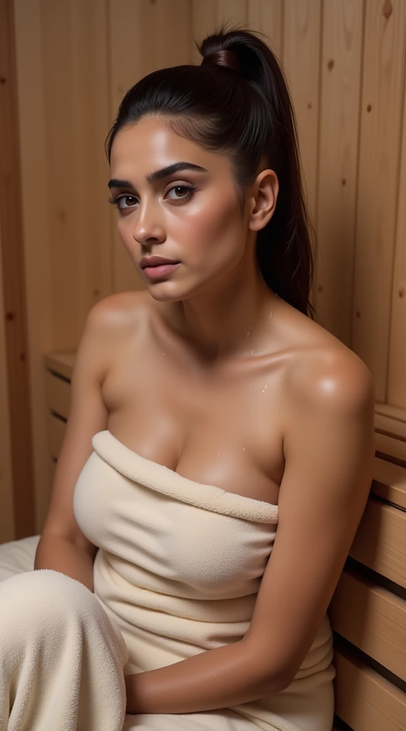 Brazilian influencers sweating and having a fun and super messy ice cream fight in the sauna