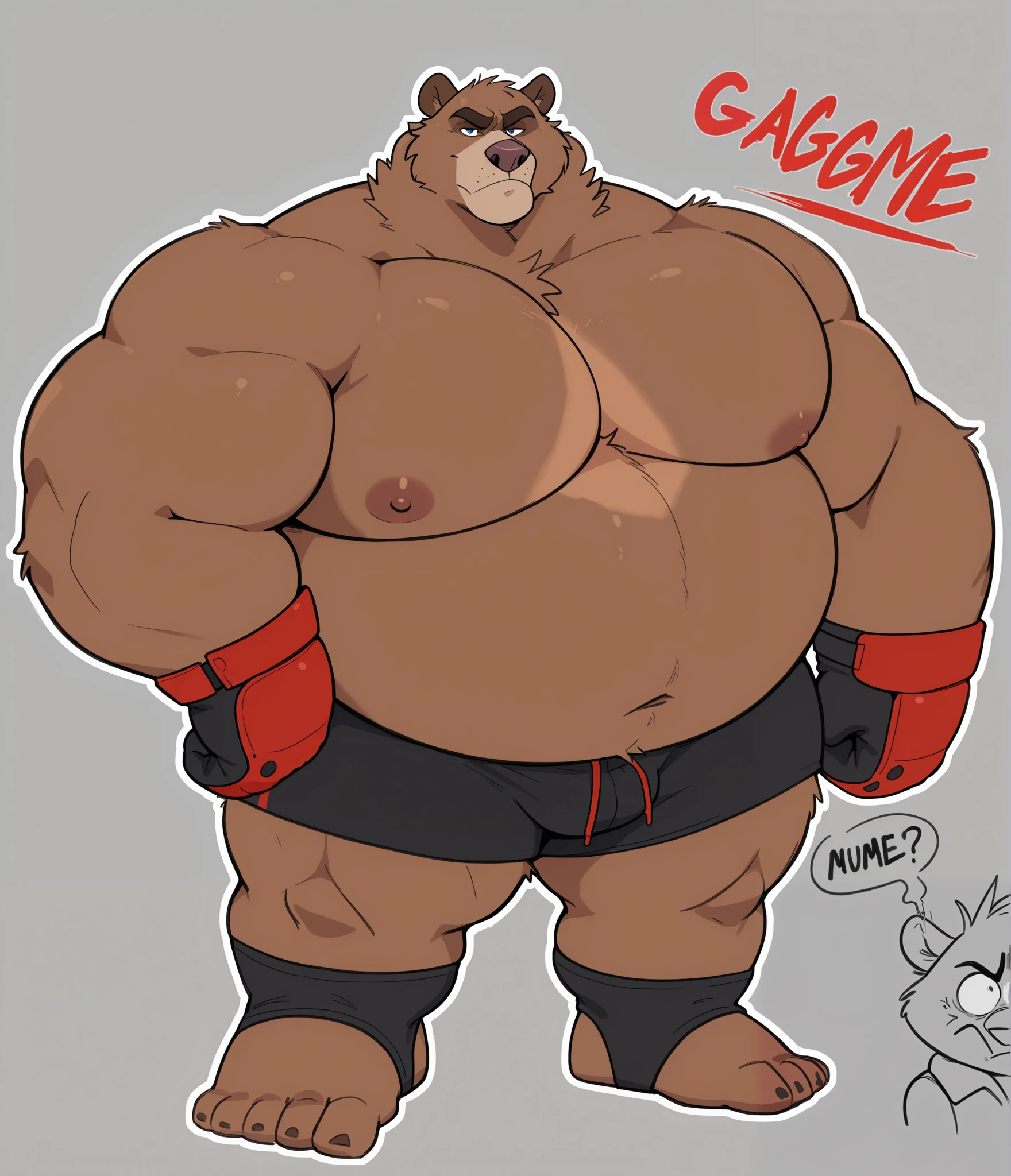 solo ((( bearded bear and younger bear kissing, two heads attached to the same body))), (by dramamine:1.2), masculine, three necks, (manly eyes), adult, male, (stylized 3d, by disney), (overweight, fat, obese), dadbod, beards, stubble, (underwear, leather gear, belt,, correct hands, correct anatomy, (ultradetailed, best quality, detailed masterpiece, highly detailed masterpiece, 4k, professional cartoon:1.2), (natural pose:1.3), ((deep kiss)), ((bondage