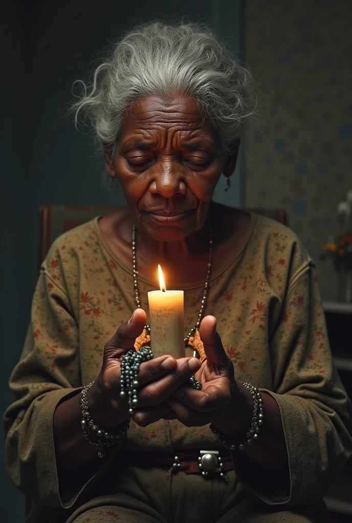 O manto preto da freira,white headband,,Magical mature woman,Each hand holds a candle,The body is wrapped in chains,Behind bars, terrorista, dia das bruxas, fotografia de realista