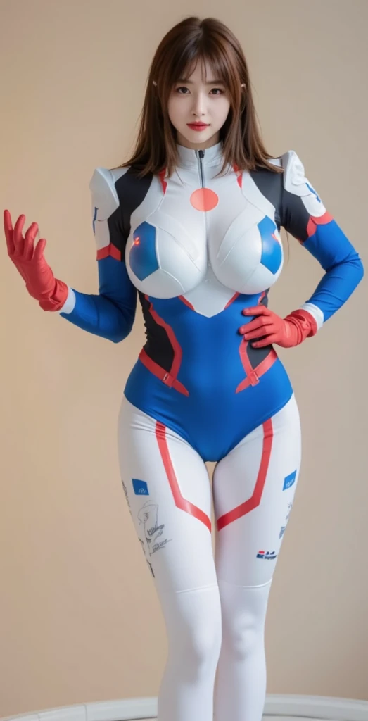 1girl,solo,3D, ((blue bodysuit)),(female ultraman),blue hair, yellow eyes,blue gem on chest,cowboy shot,ultra-detailed,sharp focus,aesthetic,(best quality)