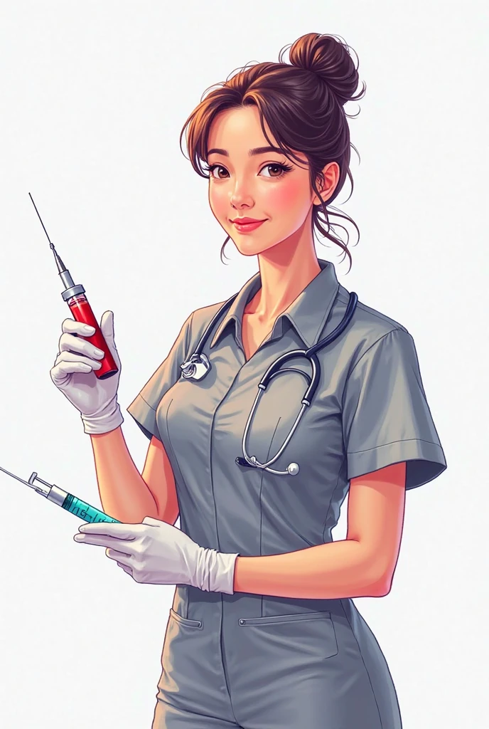 monkey with injection syringe, nurse cap, hair flower, HD, 4K, 1080P