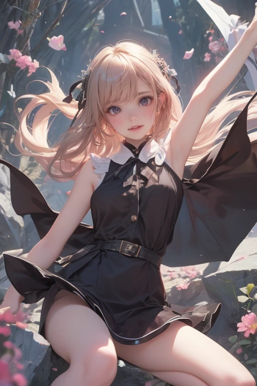{best quality}, 1girl, full body, {{masterpiece}}, {highres}, {extremely delicate and beautiful}, original, extremely detailed wallpaper, bare shoulders, bat wings, belly button, white stockings, slender long legs, beautiful little feet,