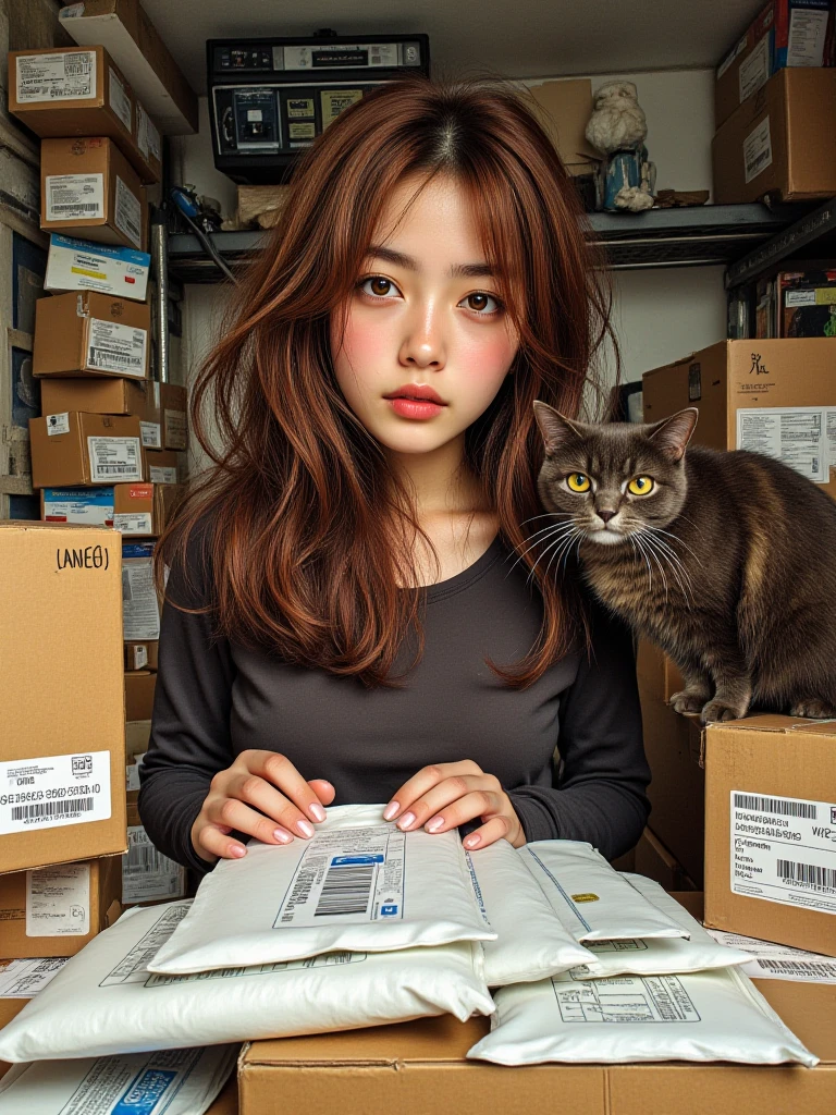 Card ventilation,bit girl,Hold the cat