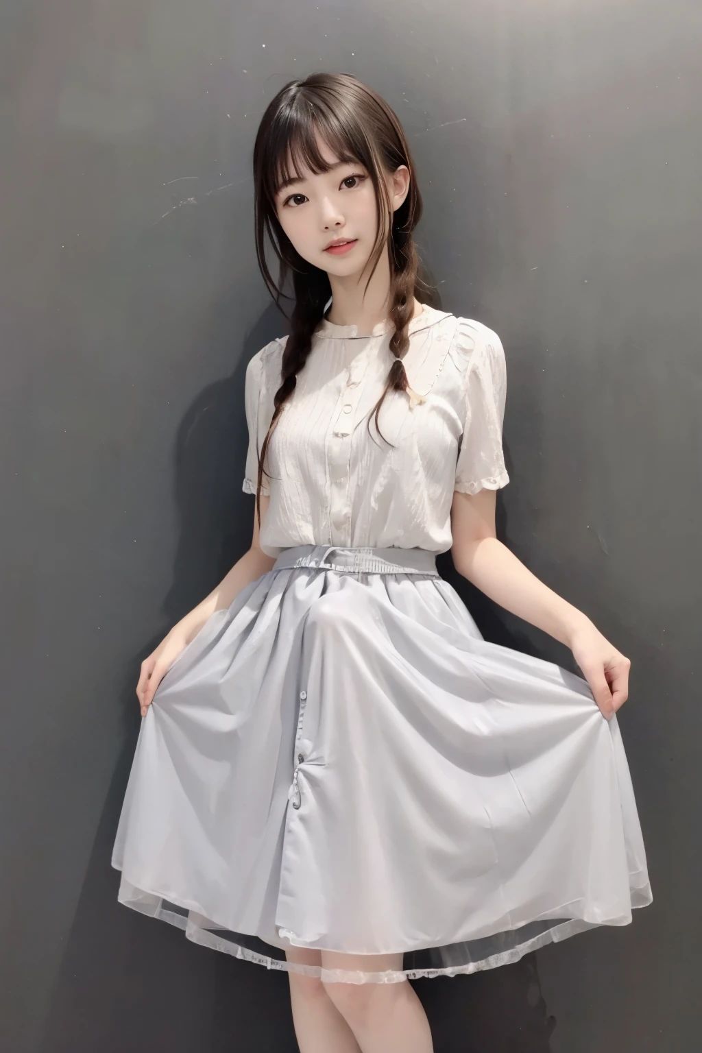 best quality、masterpiece、high sensitivity、high resolution、Detailed Explanation、slender woman、glasses、Girly Fashion、skirt、 Erection under clothes, flat chest