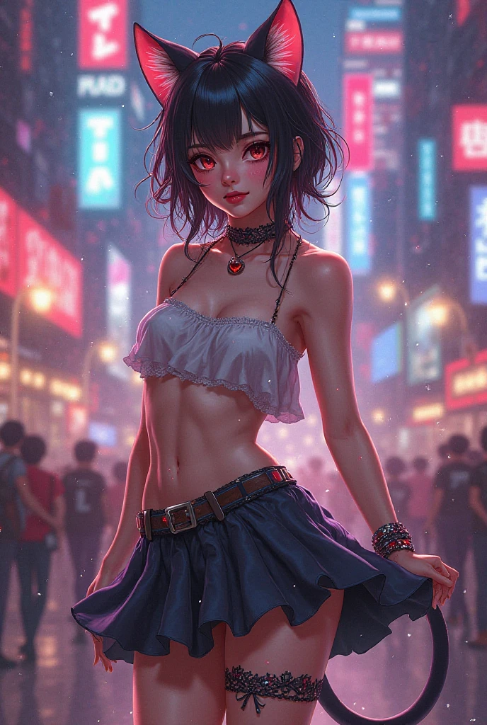 Located in the center, ((looking at the camera in:1.2)), (nearing perfection:1.4), dynamic, smooth private parts, Focus sharp, lamplight, Artwork by Carne Griffiths and Wadim Kashin. Vibrant brushstrokes, bold color, be expressive, emotional, official art, Unity8k wallpaper, ultra - detailed,Beautiful and beautiful, masterpiece, best quality at best, 1 girl, thee content is very detailed, beautiful eyes, (wearing fishnet bikini), (fishnet tights),chaos in its most beautiful form, Elegant, Fauvist design, vibrant with colors, ((Corner store)),(natta, heavy rain),