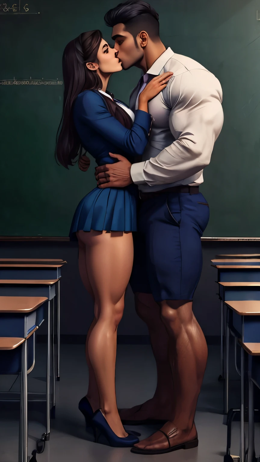 3d render style, ebony teacher gangbang, (masterpiece, best quality), deep ebony 1girl, beautiful face, random hair color, random hair style, classroom, open shirt, deepthroat, cum in mouth, cum on face, multiple boys, multiple penises, group sex, orgy, gangbang (ebony dark skin:1.2)
