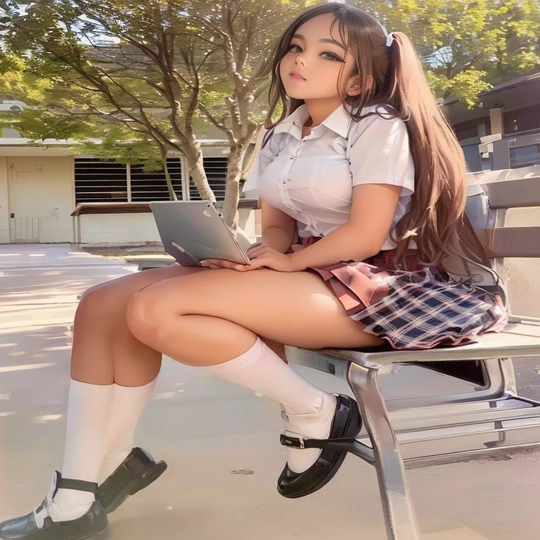 dirt is‰¾å§¬å¤šå¨œ,1 girl,One,long hair,White hair,hair between eyes,colored eyelashes,bright students,purple eyes,smile,blush,green butterfly hair decoration,smile,å¦ç”Ÿè£
,,hair decoration with red butterfly,collared shirt,White shirt,red bow tie,blue jacket,gray skirt,pleated skirt,
White socks,white shoes,golf courses,, Exquisite visual effects, A high resolution,masterpiece,Best quality,, Exquisite visual effects,A high resolution,masterpiece,Best quality,18 years,young woman,beautiful fingers,Beautiful long legs,Beautiful body,beautiful character design,white panties,