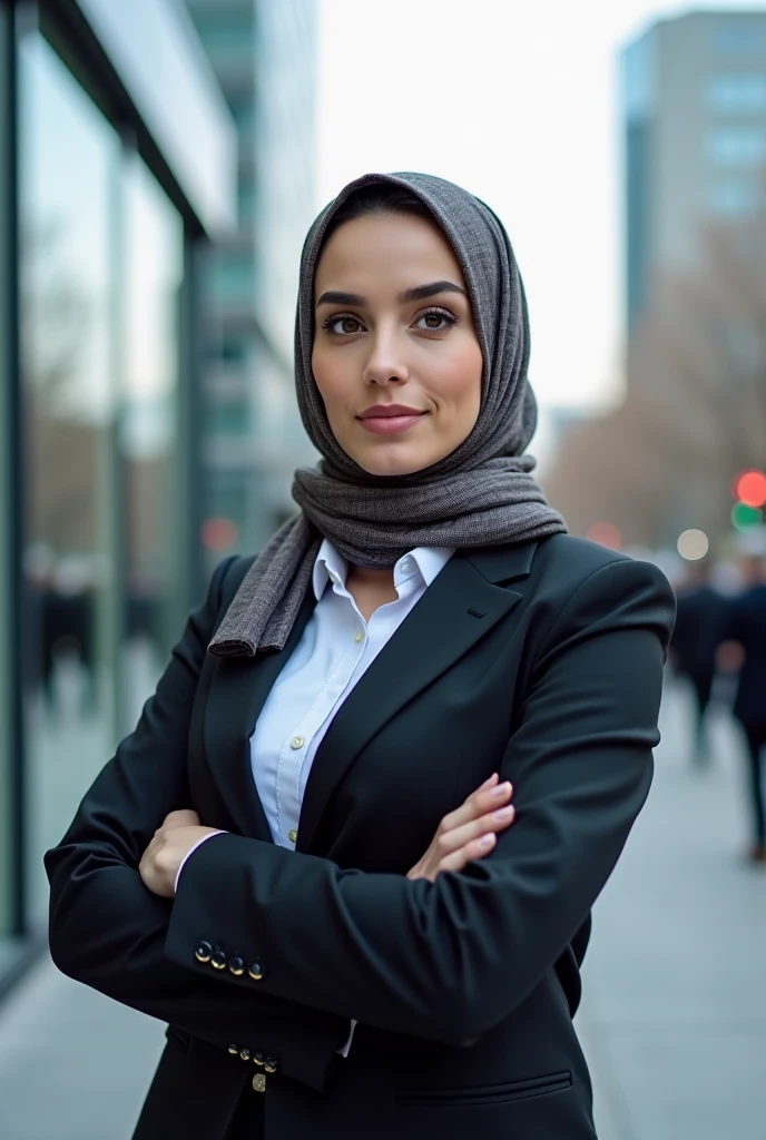 "Describe a day in the life of a successful businesswoman who wears a hijab. Highlight how she stays focused on her goals despite challenges and how her unique perspective and commitment to her values contribute to her success in the business world." Write is name shehjadunnisha
