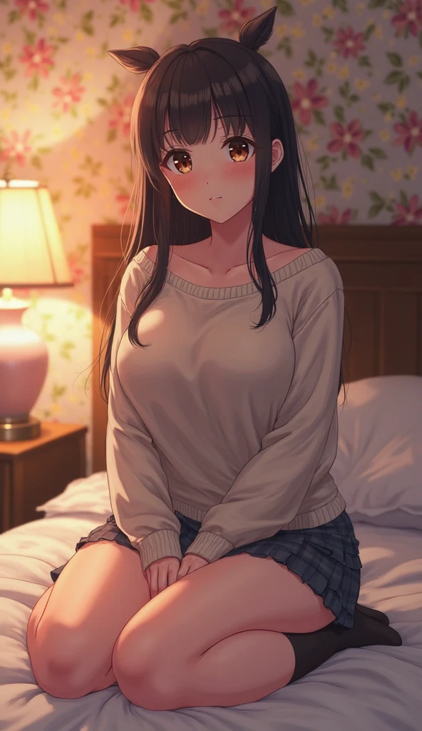 (masterpiece, best quality:1.3), 1 girl, 独奏, teenager,(top quality eyes:1.3),18 year old girl、Loungewear、skirt、bed、My Room、Normal size breasts、cowgirl position, squatting, spread legs, masturbation, dildo