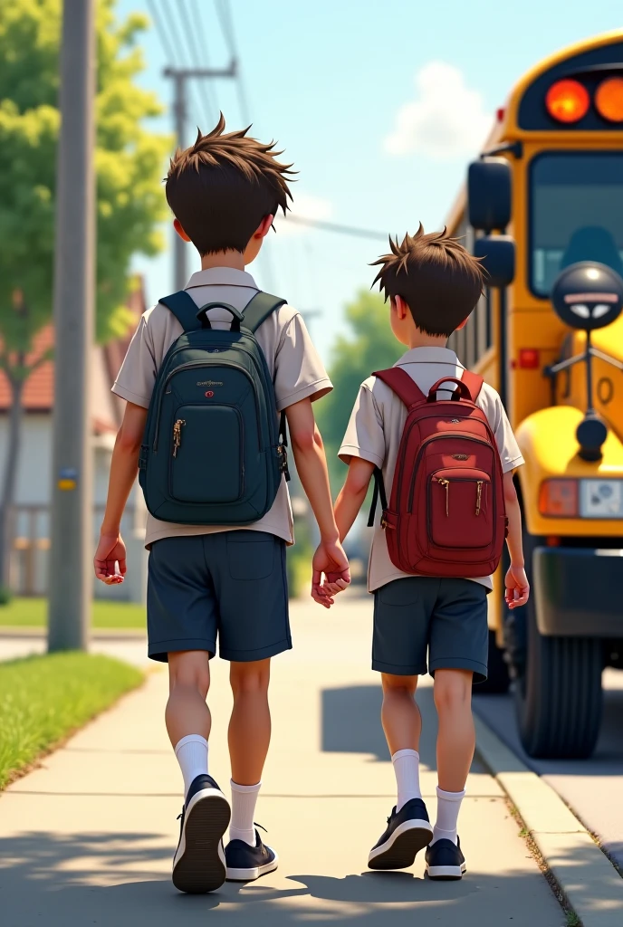 Two adventurous children playing in a park, on the grass, adventure, friendship --auto --s2