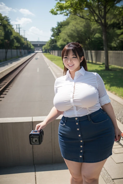 (Top Quality, Masterpiece, Ultra High Definition, Photorealistic), Raw Photo, 1girl, pretty, Japanese, (big breasts), (stomach bulge), (traffic cone:1.3)