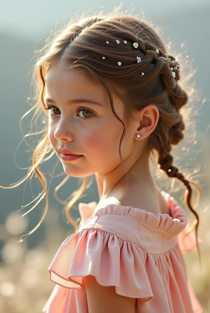 girl CHILD , Loira russa bun in hair , gelado, diversas cores.