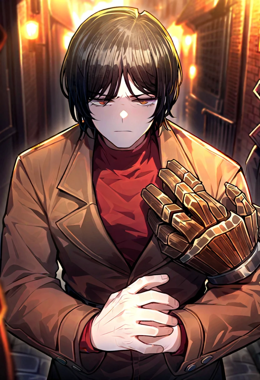 The chain locked the boy's hanging head, the upper body was exposed, the anime style was super high resolution, the super high quality reddish toes, the wound on the chest, the sweat dripping from the face, the eyes full of hatred, the weakly drooping legs