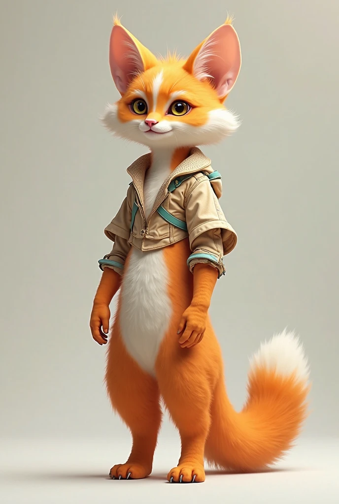 furry cat a little bit tall standing in a human like costume fursona