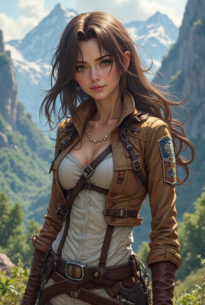 beautiful fantasy ranger woman in the forest, very small clothes, very revealing clothes, see through clothes