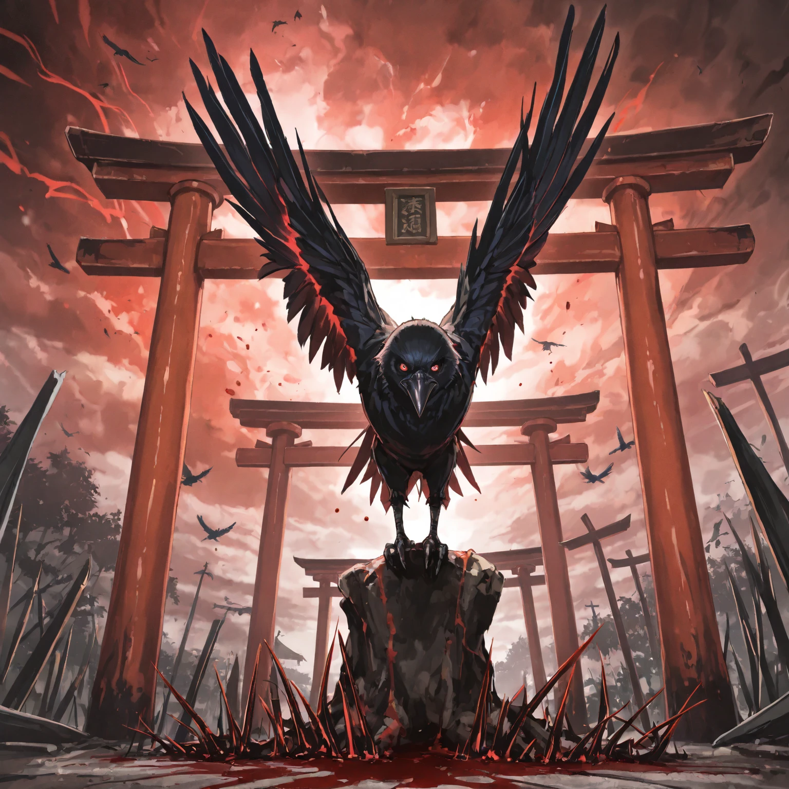 pile of bodies, crow, duskull, dusk, crows fall all over the ground, dark forest, communism, utopia, the departed souls of the dead, huge red moon, crown, dense bodies of soldiers, war ruins,
best quality, high quality, highres, masterpiece,
<lora:crow SDXL-000001:0.7>
<lora:SDXL Detail Tweaker XL ç»èè°æ´å¨ -3 3:3>
<lora:SDXL Darkness_Cinema:0.6>