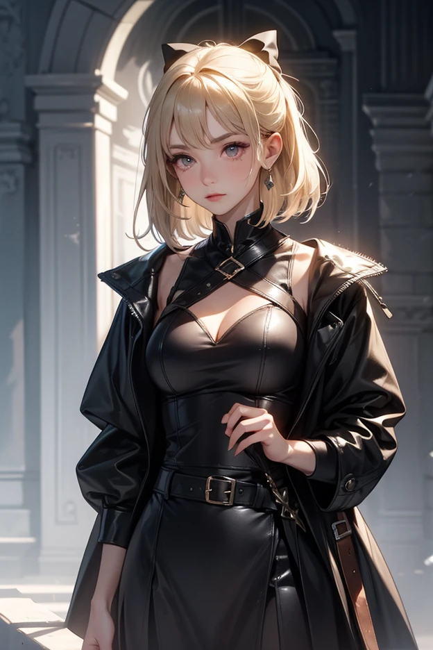 absurdres, RAW photo, extremely delicate and beautiful, masterpiece, Best Quality, ultra high resolution, 32k, hyperrealistic, ultra-detailed, detailed description, perfect anatomy, pale skin, 20 years old, detailed beautiful face and eyes, tearful mole, earring, short medium hair, wavy hair, whole body shot, colossal tits, ((yuri)), Practical pirate clothing, Long-sleeved pirate top, Skirt,