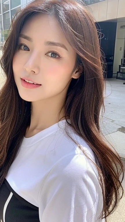 ((Realistic lighting、top-quality、8K、Master masterpiece:1.3))、Clear focus:1.2、 girl with、Perfect Body Beauty:1.4、Slim abs:1.1、full body Esbian、((dark brown hair、large full breasts:1.3))、(Acceleration:1.4)、(outside of house、Daylight:1.1)、View of Waikiki Beach、Palm Tree、Slender face、Fine eyes、二重まぶた、Fashion model posing with flowing hair、tshirts、Pendants、Angel Smile、Smile of shame