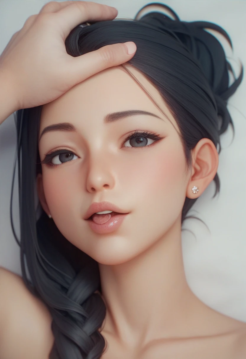 ((Best quality)), ((Masterpiece)), ((Realistic)) Hyper-detail photography of a girl. Chun- li，sweet lovely，（Asian Faces 1.2），（Fighting action） ((Chun- li)), （The tip protrudes slightly1.2），（White double bun），dressed in (small black micro-thong, black micro-bikini:Star motif ) , ((Beautiful and aesthetic)), muscular fit body abs, Sexy, under-boobs, Hot, (Cream gradient background)