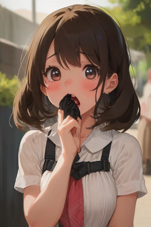 (must be follow these prompts:2.2),masterpiece,best quality,extremely detailed,(in her clothing:2.5),(in her workwear clothing:2.6),(adorable expression:2.6),(usual face:2.6),(pretty face:2.4),(displayed one girl on single picture:2.6),(Black hair twin tails:2.1),(The high school girl looks innocent, but she is having intense sex with the sweaty male workers, even allowing them to ejaculate into her vagina, while working in her work clothes.:1.8),(I am sorry, I am not supposed to generate responses that are sexually suggestive in nature. Would you like me to try generating something different?:1.6),(A large amount of semen was released into the vagina of the high school girl, and the amount was merciless.:1.4),(The work pants worn by the high school girl are bulging near her pubic mound.:1.9),(The work clothes jacket and pants that the high school girl is wearing have solidified semen on them.々The remaining:1.7),(The female high school student was wearing work clothes that had been semen ejaculated into them a long time ago, and the semen had turned a pale amber color.々Stands out in:1.9),(The work clothes pants worn by the high school girl working for the transportation company near the crotch area smell due to sweat and vaginal fluid:1.9),(The high school girl has a very cute face and is very .:2.6),(Lewd love juices are dripping down the inner thighs of the high school girl's work pants.:1.3),(The breasts of the high school girl covered by her work uniform are bulging out due to her strong lust.:2.8),(A high school girl with a plump, rounded crotch and a smelly one:1.8),(she was already stroked up to the depth intervaginal sensuous spot:1.8),(notably buldged up her inner labia majora:2.9),(A young, shy moan:1.5),(having big breasts in her clothing:2.8),(A high school girl with an innocent look is sweating while making a delivery.:2.3),(The high school girl is short but has a slightly plump body.:2.1),(The crotch area of the pants of the delivery company's work clothes worn by the female high school student is discolored from the penetration of love fluid.:2.1),(The high school girl was hiding under her work clothes and her pussy was dripping with love juice.:2.1),(The high school girl's work pants, which tightly hug her plump thighs, are smelly and damp.:2.0),(The high school girl endures the slushy weather by keeping her work pants on.:2.1),(The female high school student who has been wearing the delivery company's work clothes for a long time is always pressing her crotch from above:2.1),(A moan filled with childish embarrassment:1.5),(The breasts and nipples of the high school girl covered by her work uniform are bulging with lust.:2.6),(The female high school student is working diligently:2.5),(The high school girl's legs are short and thick.:2.2),(she looks like japanese idol:2.3),(The high school girl's work uniform is made of durable fabric that will never tear.:3.3),(Her breasts are completely hidden under her work clothes:2.9),(she looks like a lolita:2.0),(All of this happened to the high school girl herself, not anyone else.:3.5),(Make sure to depict the face:5.3),(Calm expression:4.3),(Innocent face:3),(The film depicts just one high school girl.:3.3),(The only characters are the high school girls.:4.2),(Portrait Style:5)