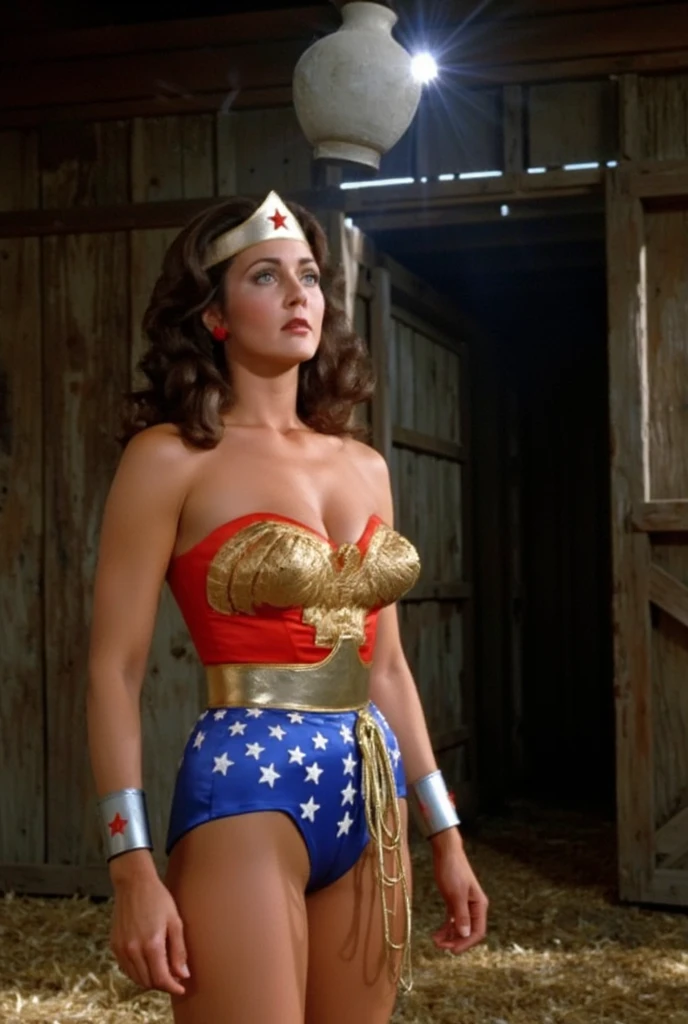 Linda Carter is wonder woman. lingerie. with thong and erotic lingerie. sexy. nude. lingerie. pose sexy. full body closeup, full length cinematic shot. sensual. sexy, xxx. hyper realism. 8k. Photography, hyper realism. k. Photography (masterpiece, Super detail, High detail, Best Quality, 8k. wonder womam