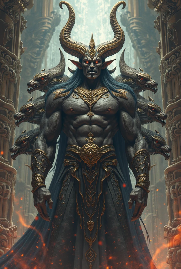 A man with ten head ravan evil warrior wallpaper