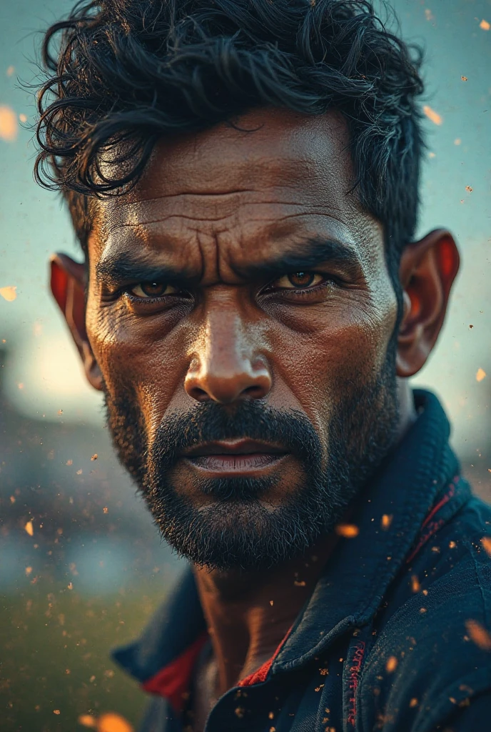 Face of a beaten Peruvian man aged 39