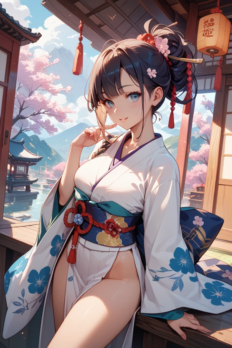 (masterpiece1.5),hyper quality, Hyper Detailed,Perfect drawing,NFSW、Beautuful Women、lustrous beautiful skin、Gentle smile、(((Beautiful lingerie))、(((Luxury kimono)))、(((beautiful outfit)))、3D、16K illustrations、((clearface))、Hi-Res、nice background、Wedding、beatiful backgrounds、spot light、Vibrant colors、(((Detailed drawing)))、Perfect Beautiful Girl、(((Perfect Photo)))、spot light