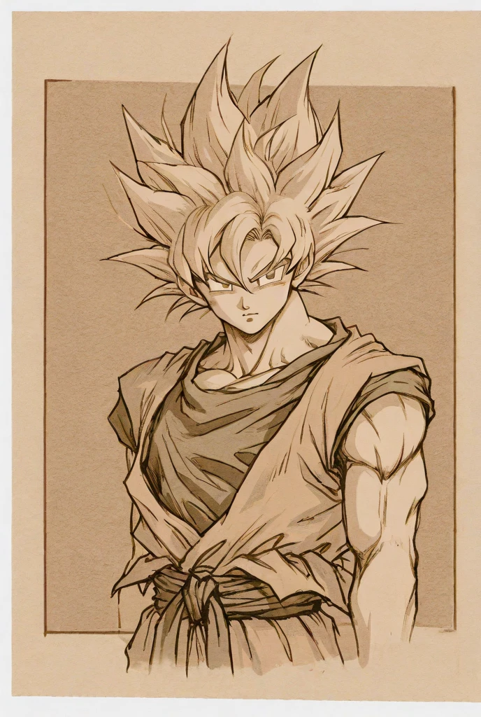 um desenho de um homem com um corpo muito grande e um peito muito grande, Goku de Dragon Ball, Goku de Dragonball Z, Goku de Dragon Ball Z, arte conceitual de dragon ball, Retrato altamente detalhado de Goku, Filho Goku, Retrato de Goku, Super Saiyajin Goku, Super Saiyajin, desenho de anime, Broly, inspirado por Toriyama Sekien