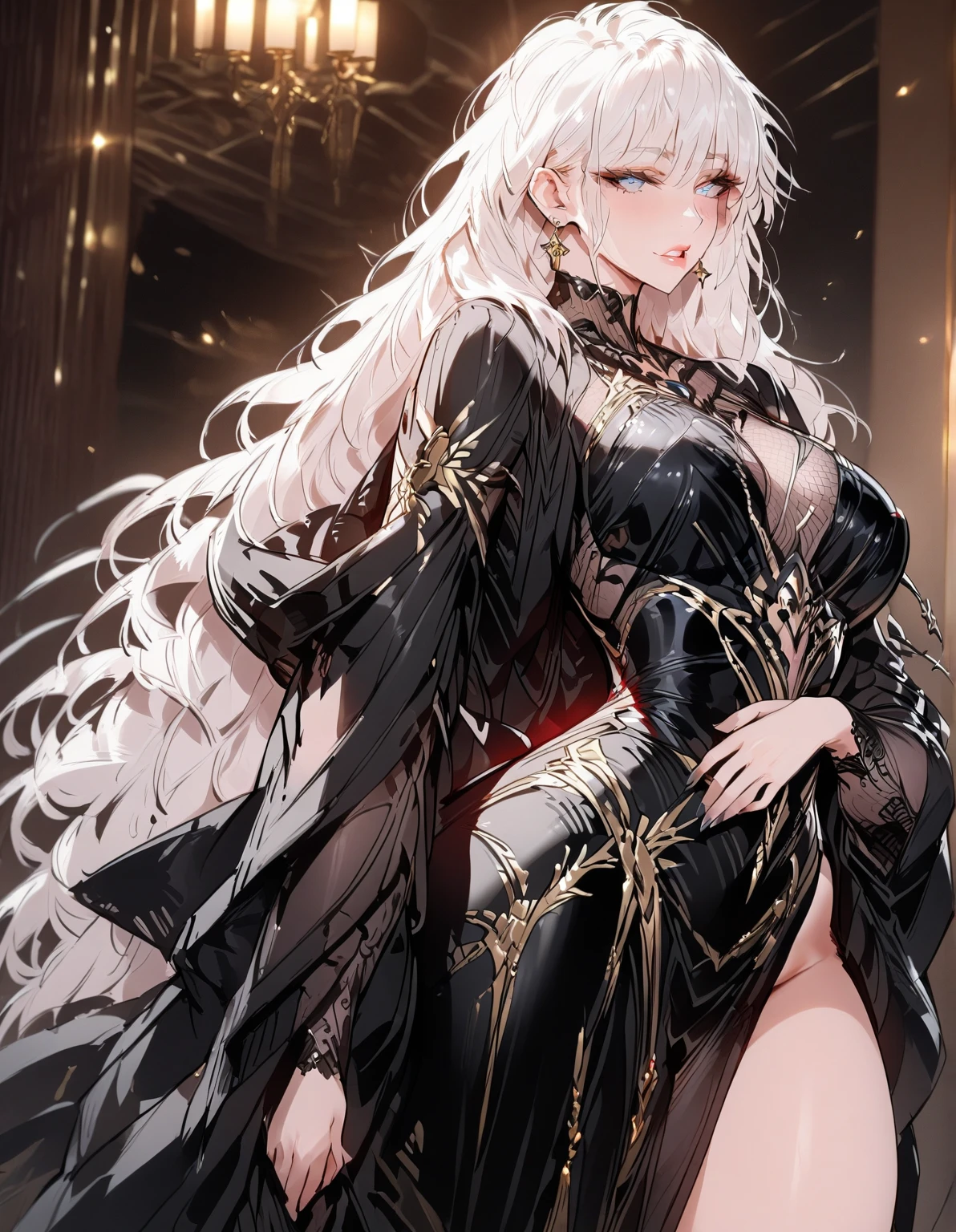 {{illustration}},{{{masterpiece}}},{{best quality}},{high resolution},((1 girl)), (long hair), ((huge_breasts)),upper body, hidden hands, hoop skirt, hair ornamen, gloves, (incredible absurdity), gilded frame,(detailed light),lighting, colorful, layered backgrounds, (gorgeous background), dynamic angle, reflected light, ray tracing, delicate background, (shine),