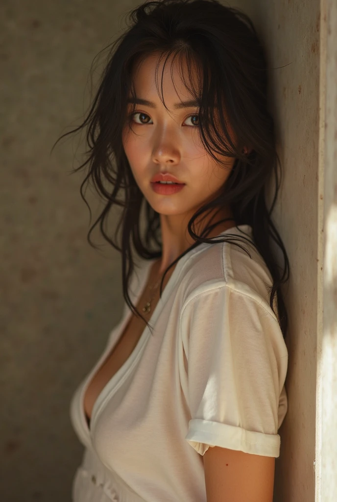 21-year-old Japan woman, (Photo studio:1.4), (long hair:1.4), brown hair with highlights, smile, random pose, (bikini:1.4), (masterpiece, high quality, 最high quality:1.photorealism:1.3), (dynamic shadow, dynamic lighting:1.2), (natural skin texture:1.5), (natural lip, lip details:1.3), (natural shadow, detailed shadow:1.5), (hyper realism, soft light, sharp), (HDR, very detailed:1), (intricate details:0.8), fine eyes, fine hair, fine skin, 8k, (cinematic look:1.4), insane details, intricate details, very detailed, low contrast, soft movie-like light, exposure blend, HDR, faded, Slate gray atmosphere, (All the details),smaller bust