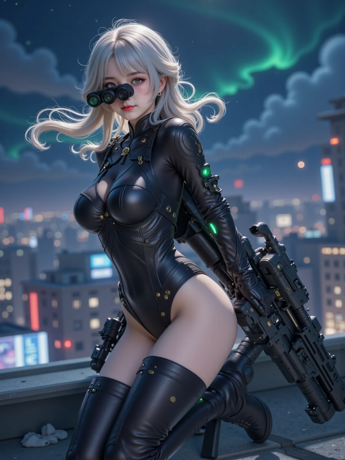 white  hair、long fluttering hair、strong breeze、Orange Eyes、radiant eyes、Evangelion Girl、small tit、Breasts are small and B size、The face and chest are alive、Cleavage is visible。photoRealstic、portfolio、Evangelion-style metal mecha suit、an oppai cyberpunk、Gothloli details、metalic、detailed mechanical components、Bundle of thin tubes、Metal cylinder、Detailed neon、Fine LED、Fine parts highest quality、(Zentangle、a Mandala、Tangles、Entanglement)、