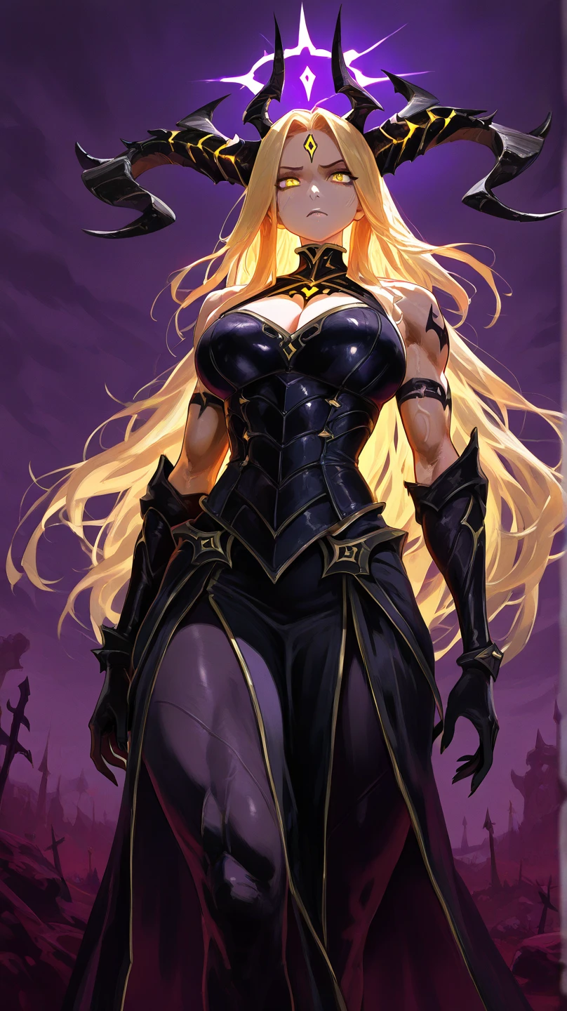 (8K,fotorrealista　raw photography　the highest quality;1.4) 　(1chica en)　Super belleza　(cara realista)　cuerpo femenino 　(Rubia de rizos largos)　Hold a black and red magic wand　Escena de combate　Magic hat with black and gold exterior　Beautiful expression　Deslumbramiento　(Piel de aspecto real)　(Giles magos oscuros)　Tentador　super high resolution　Un hiperrealista　Alto detalle　foto de cuerpo completo　restos