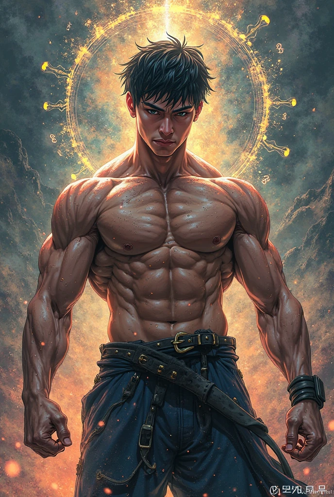 Create a man with naked muscle