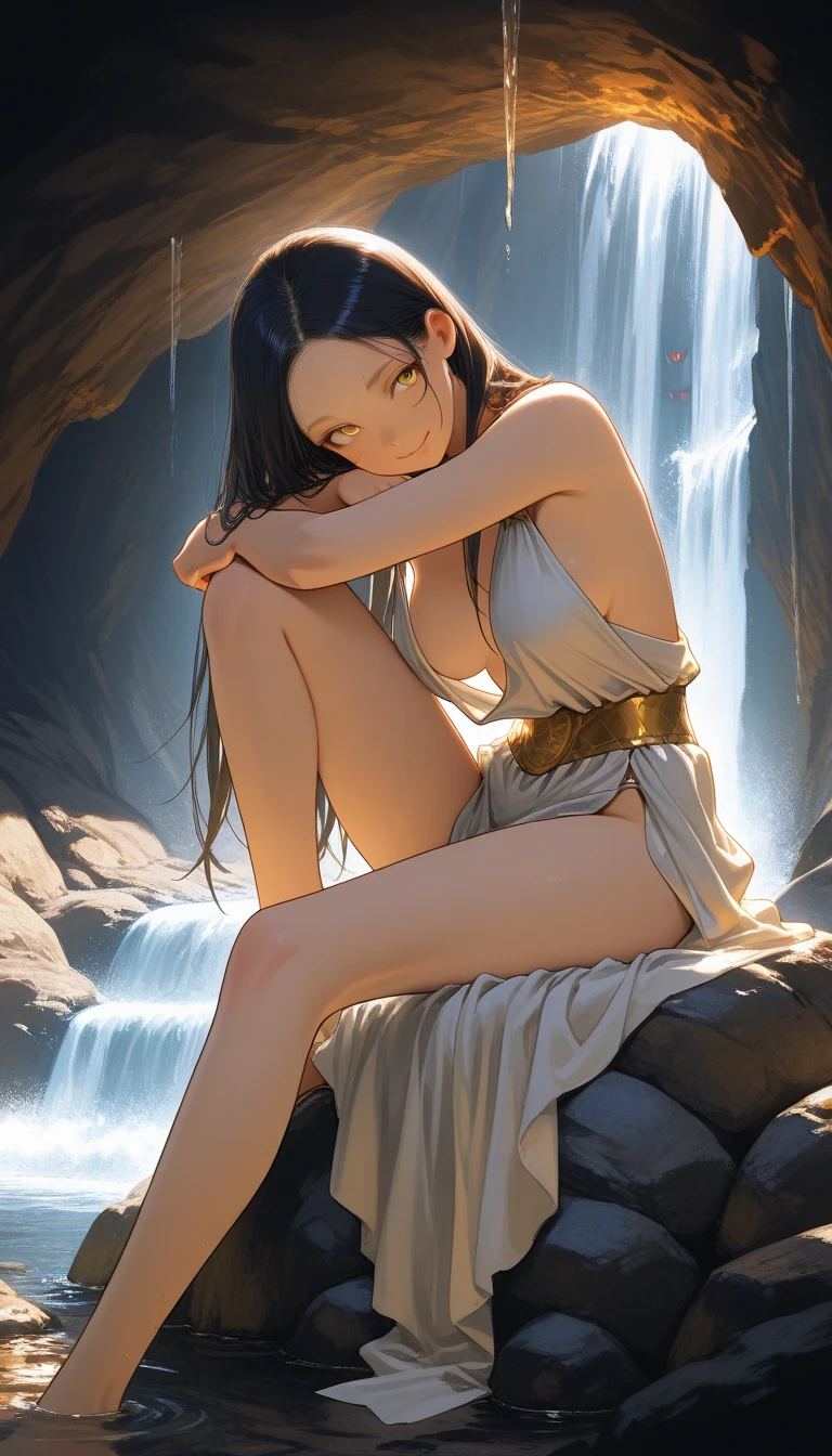 ((masterpiece)), ((Best Quality)),(photo realistic),(beautiful japanese lady), (adult woman),(ecstasy:1.3),(Smiling),(red lip),(thick lips),(glossy lips),(oval-faced beauty),(blush:1.2),(Detailed beautiful eyes:1.2),(Big eyes),looking at viewers, (thick eyebrows),(falling eyebrows), pretty posing,(spread legs),(Pubic hair:1.6), (full nude :1.4), (Attractive waist circumference:1.3), (Attractive thighs:1.2), (Wet skin), ((Pulled back hair)),((wide forehead)),(Wet hair), (big ass), (physical beauty),Perfect anatomy, (flat chest:1.35), braid,Black medium Hair,Straight hair, Outstanding proportions, (muscular:1.2), (Detailed face)