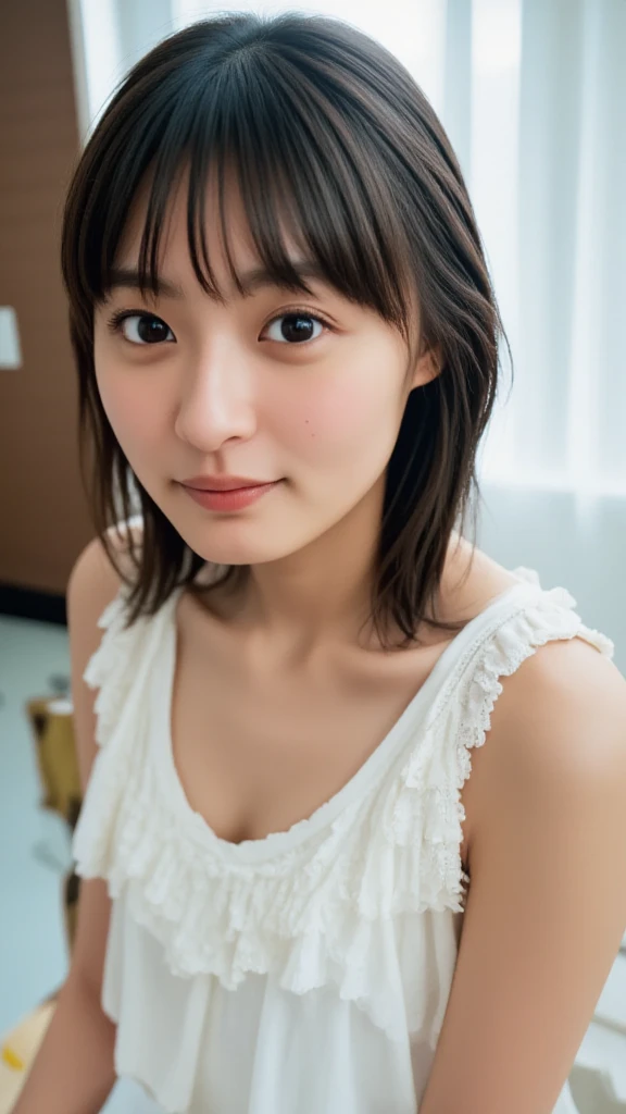 (best quality,8K,high resolution,masterpiece:1.2),ultra-detailed,(realistic,photorealistic,photo-realistic:1.37),soft focus,18-year-old,beautiful detailed face,detailed illustration,Renaissance art,delicate artwork,kitchen,kitchen apron,age girl,alluring full-body image in bikini,gently dripping milk on chest,vivid colors,studio lighting