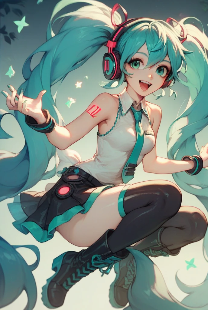 racing2011, 1girl, solo, smile, blush, posing, cute, outdoors,  <lora:hatsunemiku1:0.8>