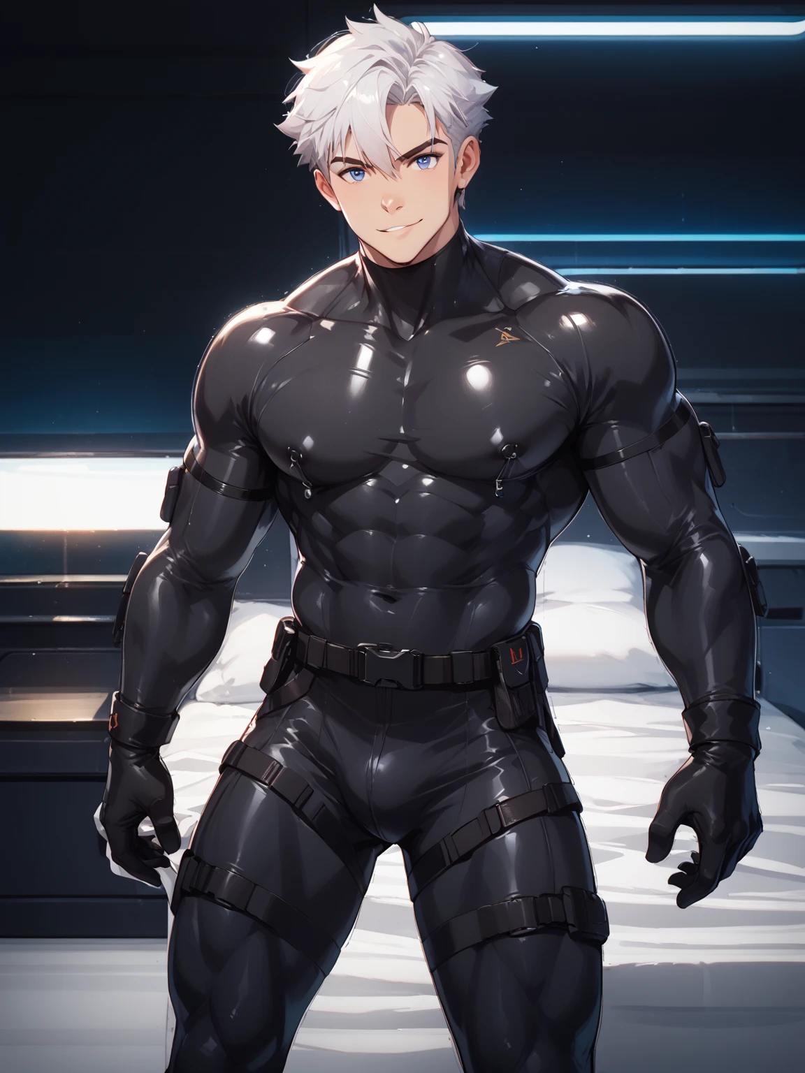 《the original god》Arataki Kazuto  , male people， chest muscle， Sexy , Venom symbiote for your body, Black mucus of the body , into venom, venomize，Black bodysuit，Abs，apathy，（Adult male），（（Venom possession，venom symbiote）），((Masterpiece)), ((Best quality)), Ultra detailed,((illustration)), Dynamic Angle, Detailed light, (Delicate eyes), Floating, 1boy, Male focus, Head, Clothing, Yellow eyes, necklace, tattoo, (Forehead:0.8), (ahoge:0.8), jewelry, whaite hair,apathy，Ray， chest muscle， Sexy , Venom symbiote for your body, Black mucus of the body , （into venom）, Venom，frontage，Bust photo，White tight-fitting top，spiderman outfit，style of anime4 K， 4K anime wallpaper， Badass anime 8 K， 4 k comic wallpaper， young anime man， Anime boys， Anime wallpapers 4 k， Anime wallpaper 4K， High quality anime art style， Anime moe art style， Anime art wallpaper 8 K， Anime art wallpaper 4 K， RGB lighting，