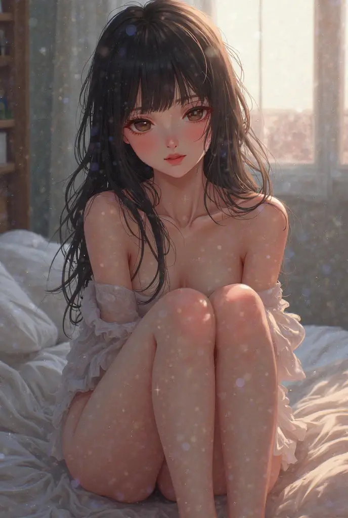 Character Details:, - Gender: 1 Girl.
- Style: Anime, - Body Type: Attractive body, slim body, nice legs, slim tights, nice arms, nice shoulders. - Breast: (Small Breast:1.2), (Cleavage:1.1), (Nipple:1.1), (Slip Nipple:1.1), (Milk), (White Milk), (White Goo:1.1), (White Sticky Goo Over Body:1.1), (White Goo over Face:1.1), (Sticky Liquid on Breast:1.4),.
- Facial Feature: Beautiful, Gorgeous, Teenager, Fresh, Young.
- Expression: Shy, Pink Blush on Face, open mouth, Pink Tongue, Sexy Eyes, Sexy Look, (Sweating:1.4), Innocent Look, Tipsy. - Hairstyle: Blunt Bangs, Long Hair. - Hair Color: (Brown Hair:1.5), (Messy long Hair:1.3),
- Clothing: (Cotton:1.6), (Off-Shoulder:1.3),. - Body Pose: (Wide Kneel:1.3),(bend over:1.4), (sexy pose:1.4),. - Behaviour: Waiting, Want Something, Secretly.
- Accessories: Earrings, No Hair Accessories, Environmental Details:, - Setting: Bed Room., - Lighting: Natural Light., - Decoration: Modern Bed, Chair, Window, White Curtain, City View. Top view. pov, anime style, UHD, retina, masterpiece, accurate, anatomically correct, textured skin.