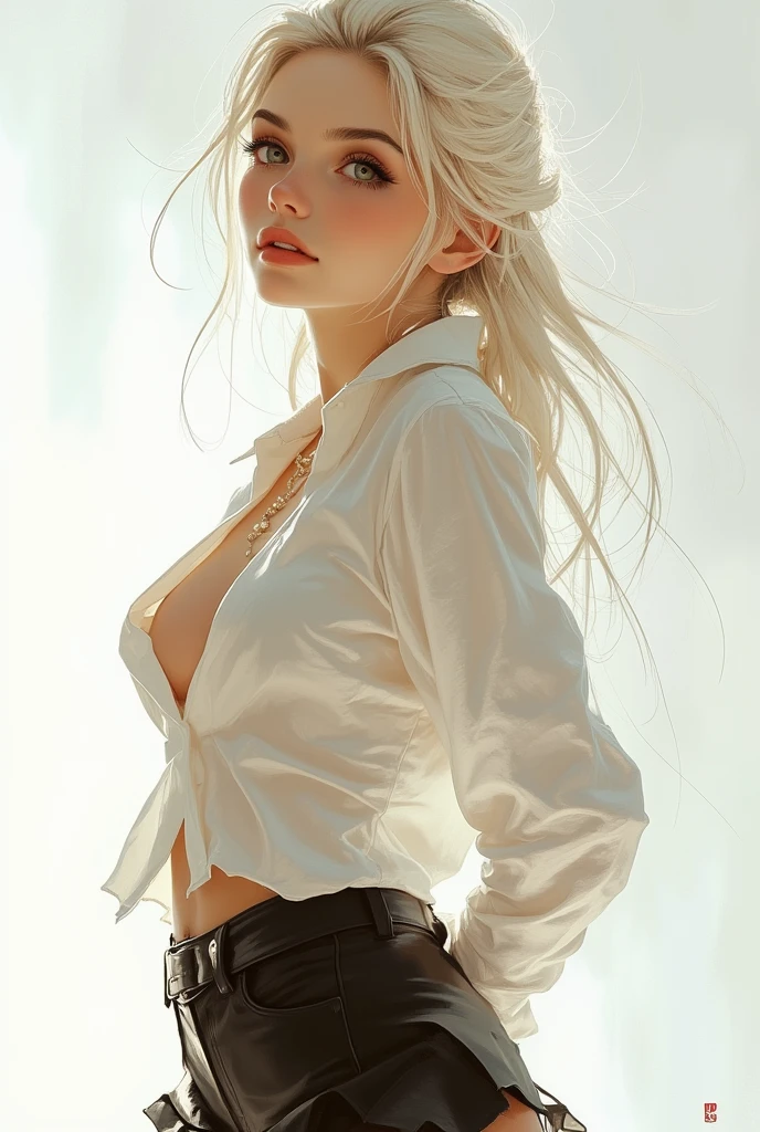 1girl in, age19, Solo, Aesthetic artwork, platinum blonde hair, long wet hair, (soaking wet hair), detailed hair, full c cup breasts, c-cup, slender body, Full body, detailed skin texture, (no bra) (hard nipple) (Thin and damp button up to shirt length: 1.1), (White shirt wett), ( Street: 1.2), Wet body: 1.1, Highly detailed face and skin texture, standing in feeld, fall colors, outside in forest, outside,, soaking wet, wet shirt, (see-through wet shirt), (extremely detailed 8k wallpaper), soft lighting, high quality, film grain, Fujifilm XT3 sharp focus, f 5.6, 50mm, High Detail, Sharp focus,(natural light), (seductive), Realistic, ultra realistic, photo realistic
