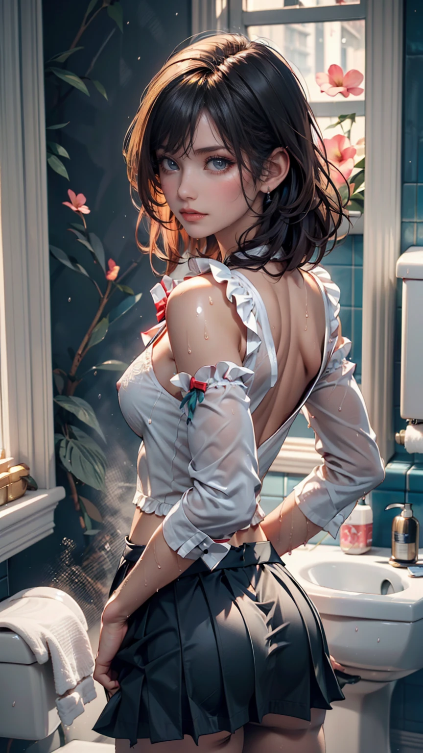 (Masterpiece, Ultra-quality, Photorealistic, 8K, Highres), (Shiny, Wet White Transparent T-shirt), (Big Ass, Showcasing Ass Cheeks), (Beautiful Woman, Washing Dishes), (Realistic, Photorealistic, Photo-realistic: 1.37), (Best Quality, Award-winning, Highly Detailed, Hyperrealistic, Extremely Detailed), (Physically Based Rendering, Cinematic Lighting, Incredible Details, Sharp Focus, Vivid Colors, Studio Lighting, Volumetric Lighting), (Perfect Face, Flawless Skin, S